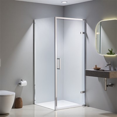 מקלחון אל חלד עם זכוכית תה